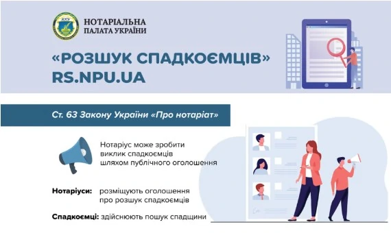 Вебсайт «Розшук спадкоємців» для розшуку нотаріусами спадкоємців