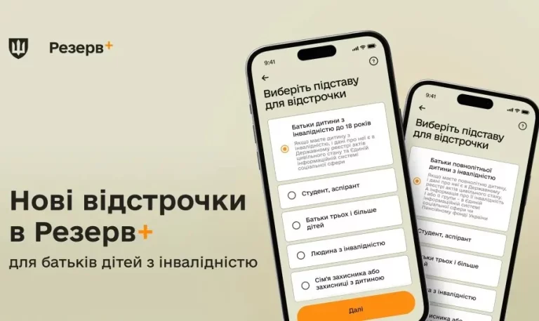 Відстрочка для батьків дітей з інвалідністю в Резерв+