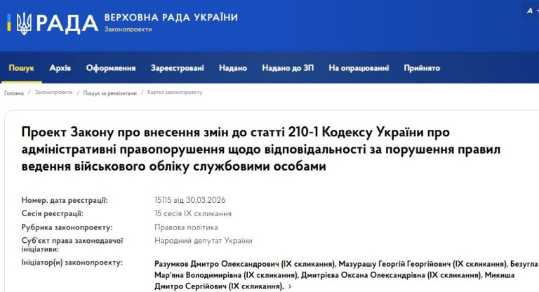 Законопроєкт 15115 – штрафи для працівників ТЦК за «бусифікацію» та помилки в реєстрі військовозобов’язаних