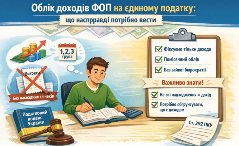 Облік доходів ФОП на єдиному податку: що насправді потрібно вести