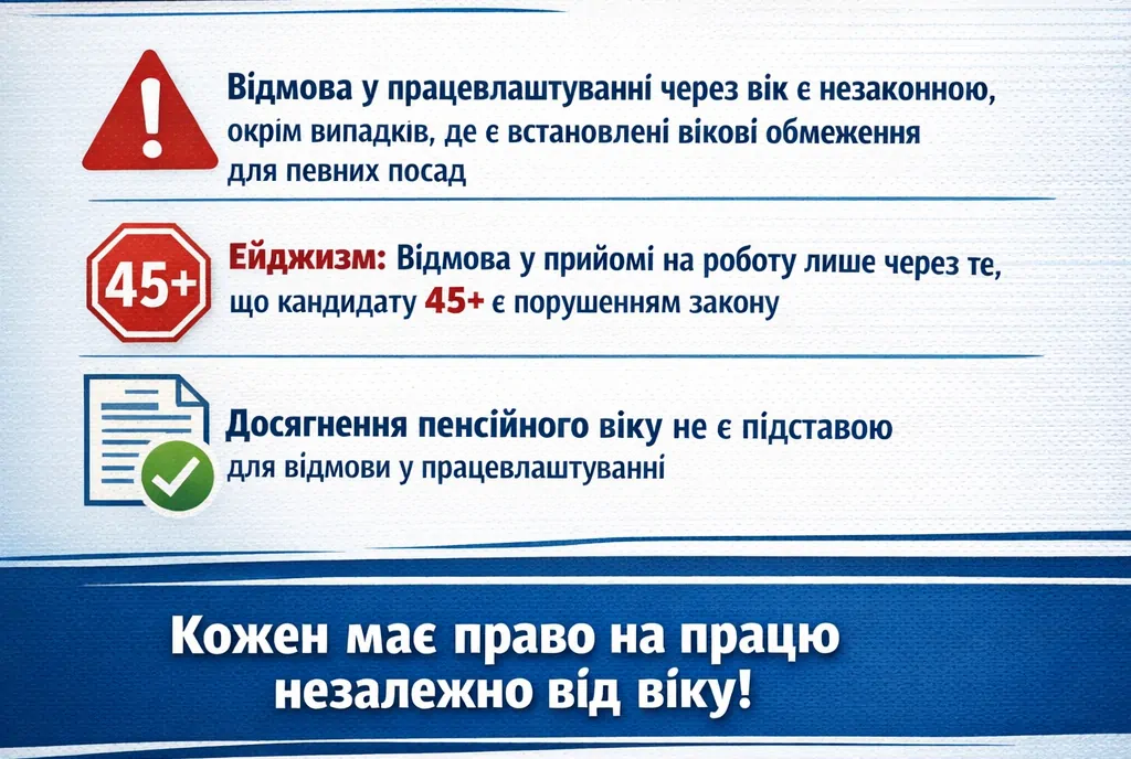 Відмова у прийнятті на роботу через вік: що каже закон