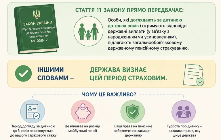 Коли догляд за дитиною йде до страхового стажу: базові правила