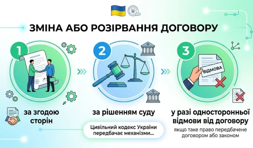Зміна та розірвання договору: що каже закон і як діяти, коли все пішло не за планом