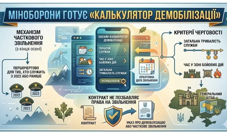 Калькулятор демобілізації, згенеровано для Legalist.com.ua