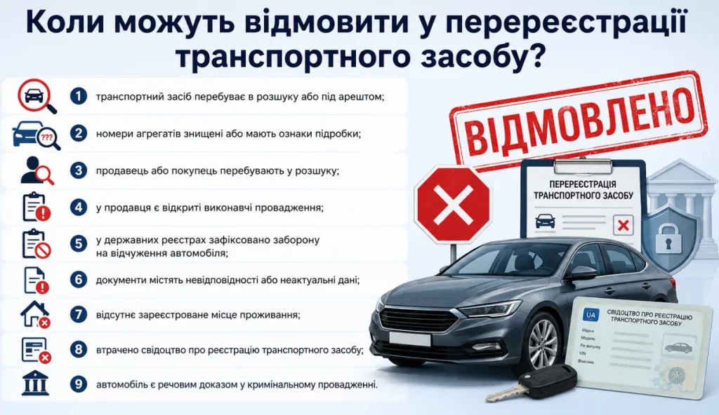 Коли можуть відмовити у перереєстрації ТЗ, згенеровано для Legalist.com.ua