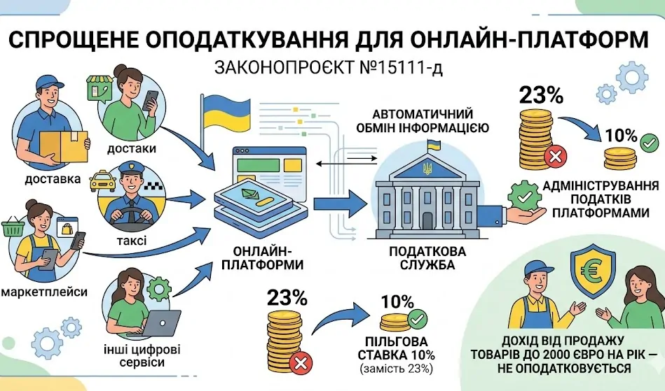 Спрощене оподаткування доходів для тих, хто заробляє через онлайн платформи