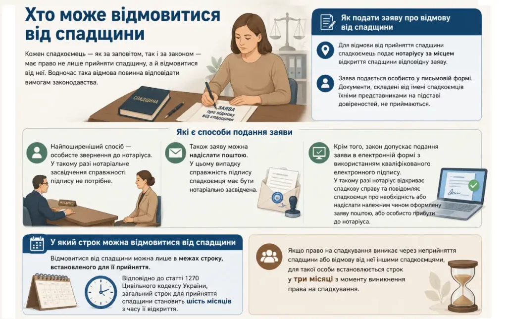 Отказ от наследства в пользу другого лица: есть ограничения. 1 Відмова від прийняття спадщини: правила, строки та підводні камені