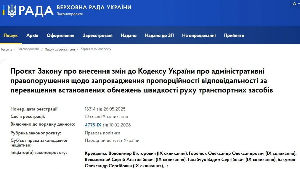 Штрафы за скорость: теперь чем быстрее – тем дороже 1 Законопроект 13314: шкала штрафів за швидкість – від 340 до 3400 гривень