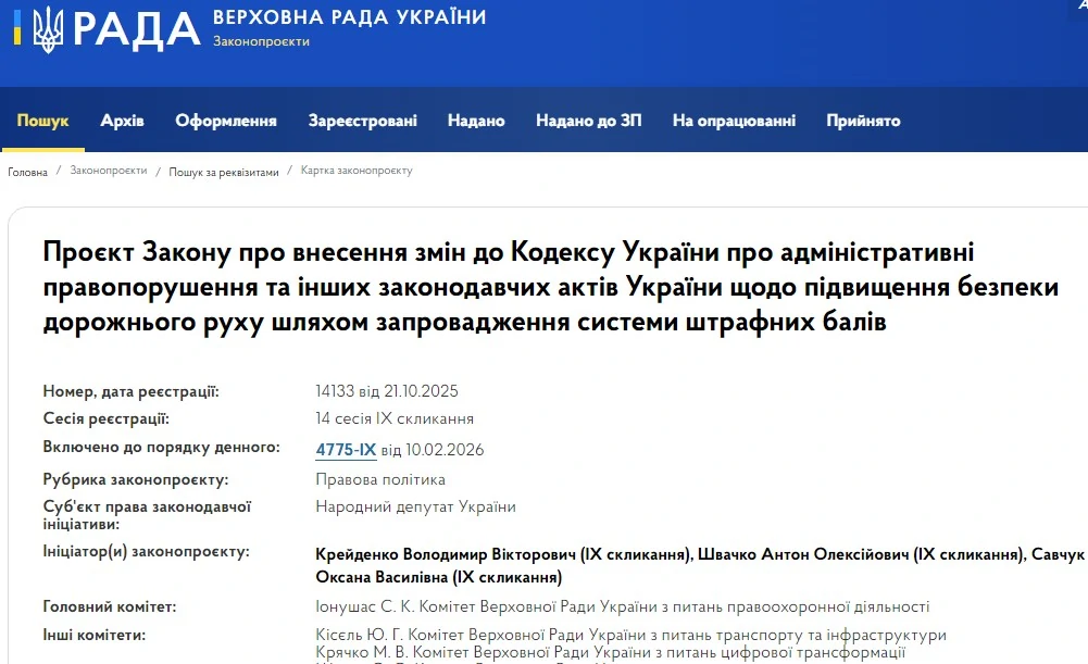Штрафные баллы для водителей: что меняет законопроект №14133 1 Штрафні бали за порушення ПДР, законопроєкт 14133