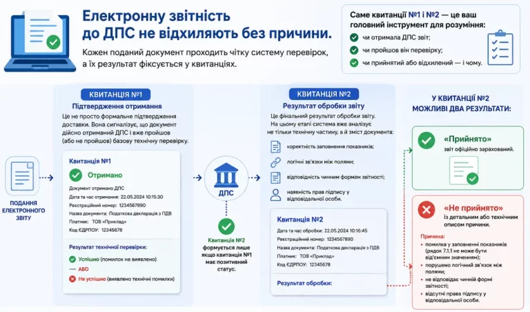 Електронна податкова звітність: що означають квитанції №1 і №2