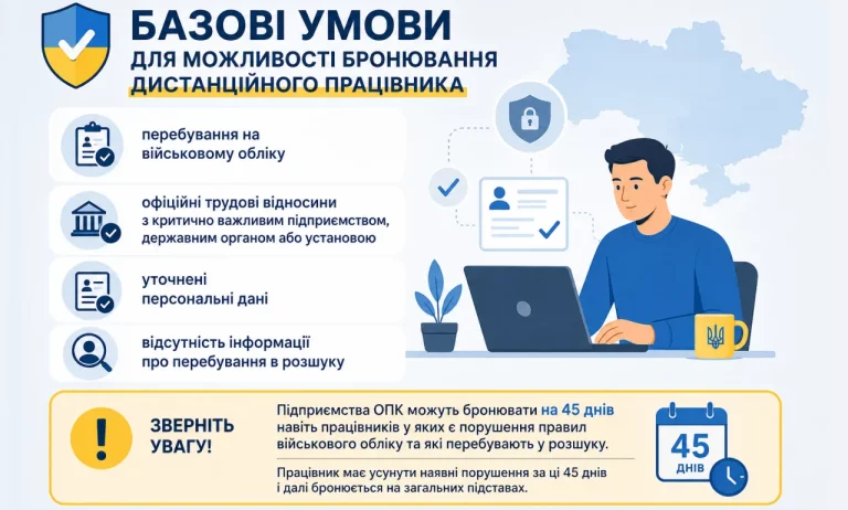 Можливості бронювання дистанційного працівника