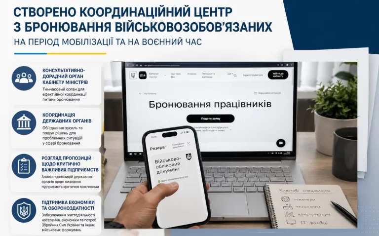 Уряд створив Координаційний центр з бронювання військовозобов’язаних