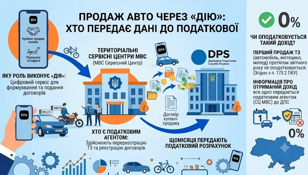 Продаж авто через «Дію»: хто передає дані до податкової