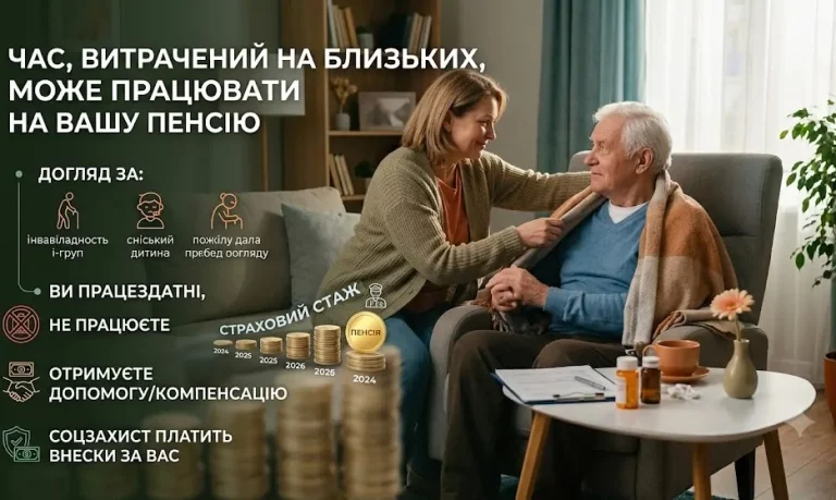Як догляд зараховується до страхового стажу