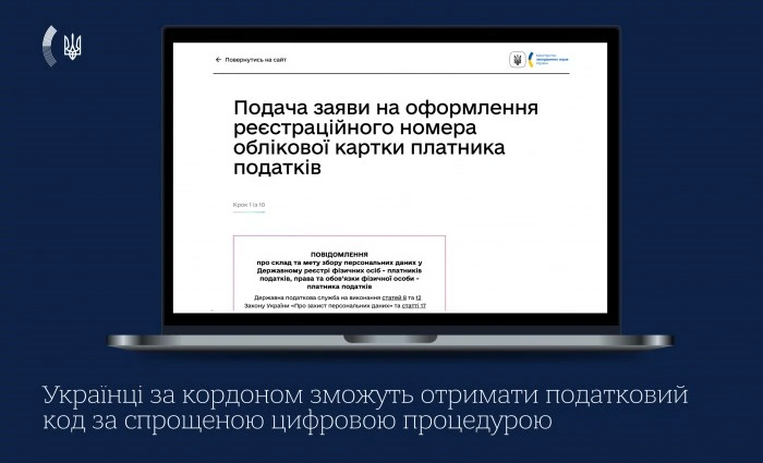 Як отримати РНОКПП за кордоном, фото з урядового порталу