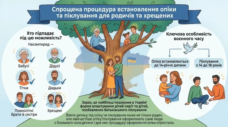 Спрощена процедура встановлення опіки для родичів та хрещених