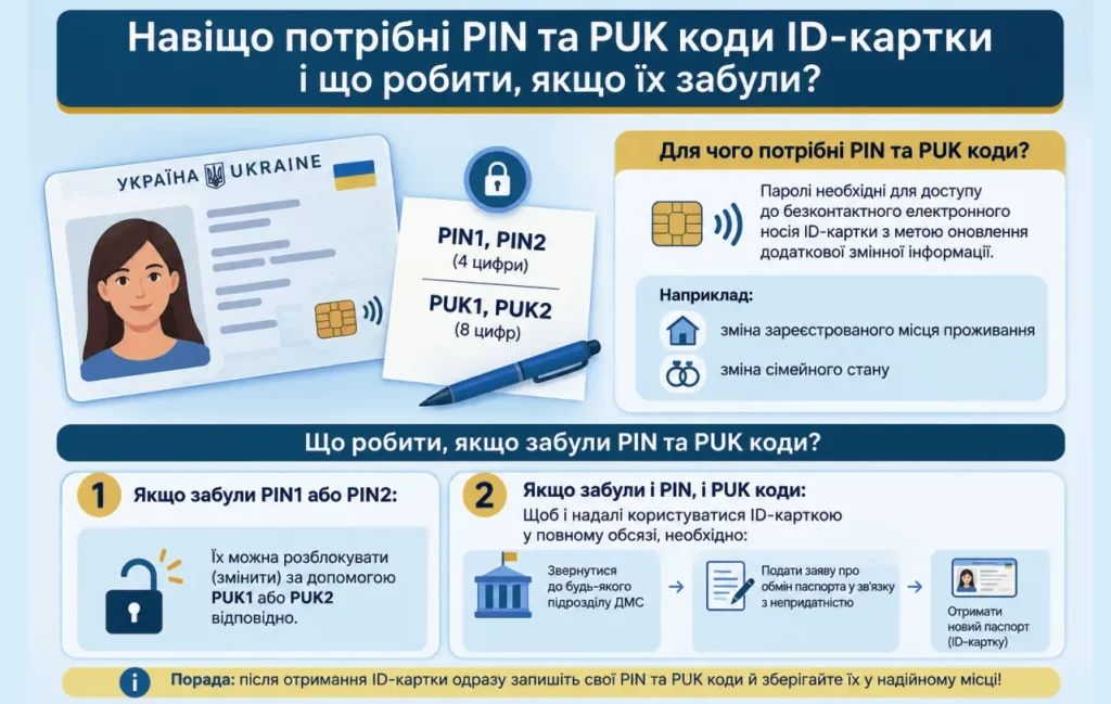Забули PIN та PUK коди ID-картки? Не панікуйте: ось план дій 1 Забули PIN та PUK коди ID-картки