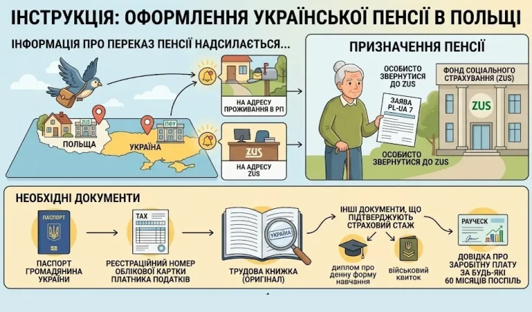 Пенсія громадянам України, які проживають у Польщі