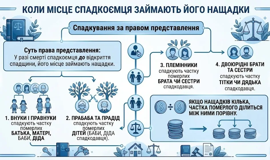 Кто получит наследство, если наследник умер раньше? 1 спадкування за правом представлення