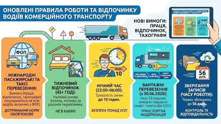 Оновлені правила роботи та відпочинку водіїв