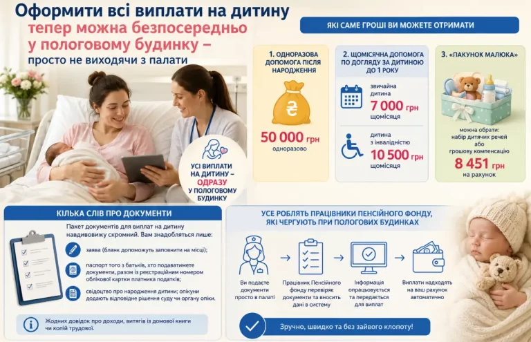 Оформлення «дитячих виплат» у пологовому будинку