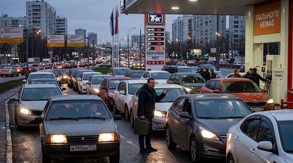 Defitshit benzynu v Moskvi
