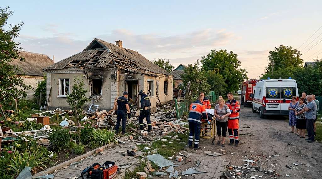В 5 утра по жилому дому: в Вербовке пятеро раненых после атаки реактивных беспилотников 1 O 5 y ranku po zhytlovomu budynku
