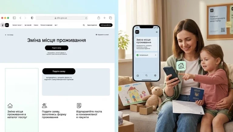 Дія: зміна місця реєстрації