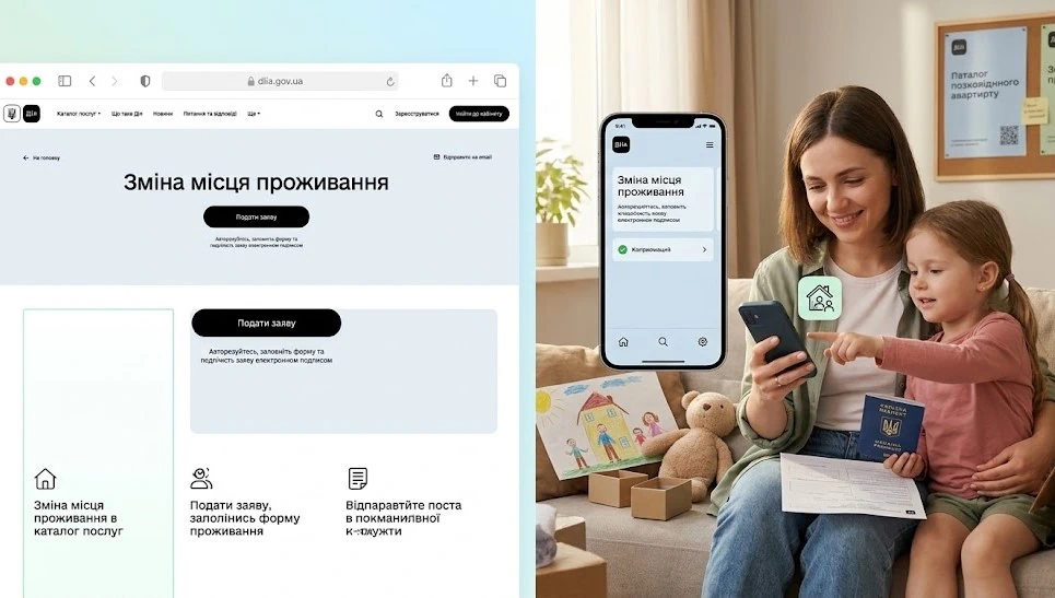 Дія: зміна місця реєстрації