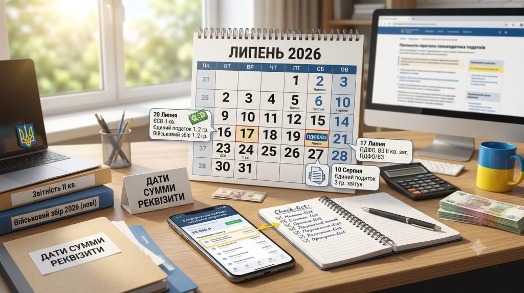 Налоговый календарь ФОП на июль 2026: что, куда и когда платить 1 nalogovyy iyul korotkiy gayd dlya vsekh grupp fop