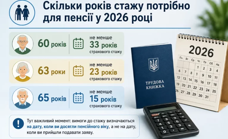 Страховий стаж для пенсії у 2026 році: нові вимоги та підводні камені