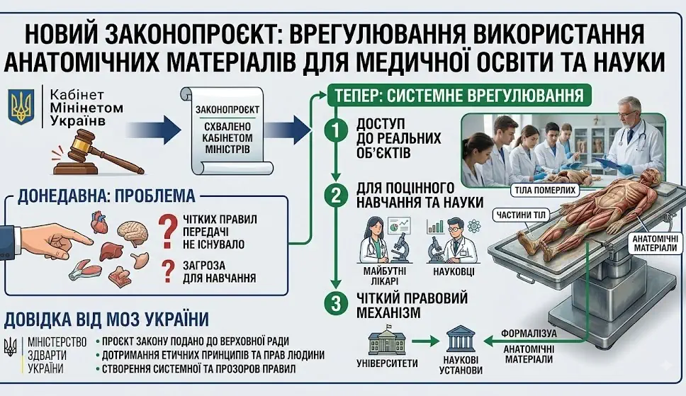 Тіла померлих для навчання медиків: Кабмін підтримав законопроєкт 1 законопроект про використання тіл померлих