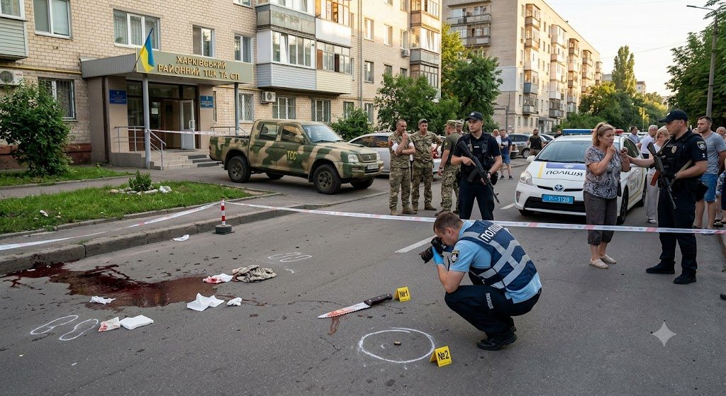 В Харькове нападение на ТЦК с ножом закончилось выстрелами полиции – что же случилось 1 v kharkove napadenie na ttsk s nozhom zakonchilos vystrelami politsii chto zhe sluchilos