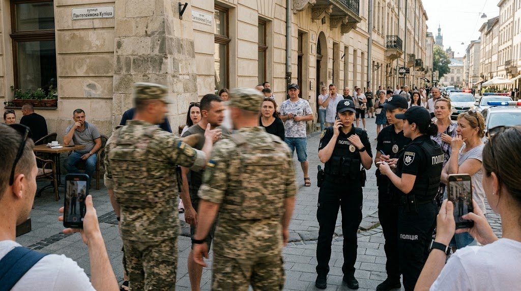 za gorlo i k stene politsiya zanyalas skandalom s ttsk vo lvove