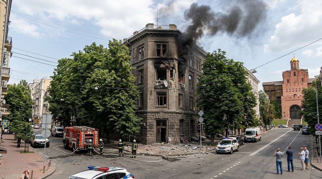 Rossiiskyi dron vluchyv u kabinet t.v.o. holovy SBU Poklada v tsentri Kyieva