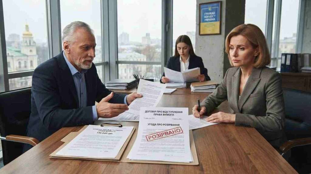 Rozirvannya dohovoru vidstuplennya prava vymohy