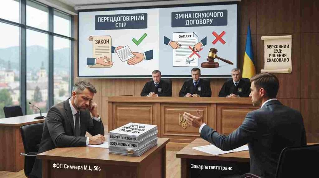 Изменение договора через суд: почему Верховный Суд отменил решения по делу №907/1030/25 1 Zmina dohovoru cherez sud