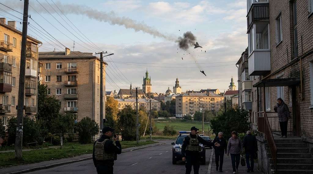 Російський безпілотник над Львовом: ППО збила ціль, попередньо без руйнувань 1 Rosijskyj bezpilotnyk nad Lvovom