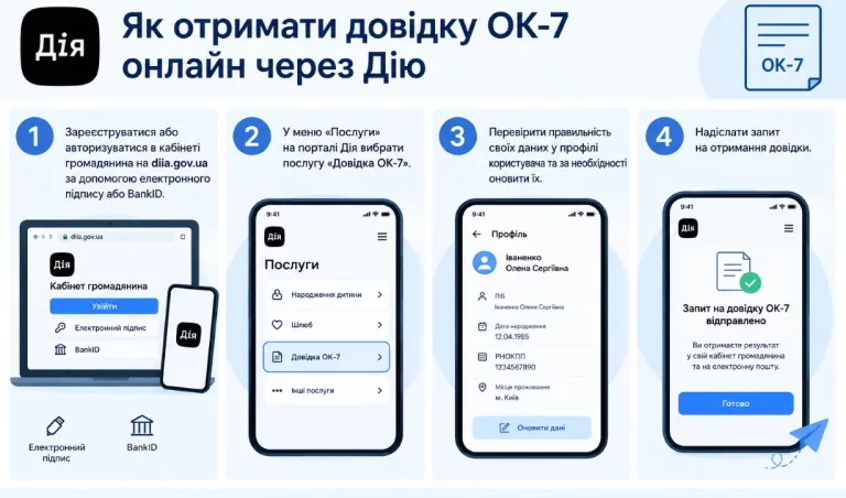 Довідка ОК-7, стаж, зарплата, лікарняні