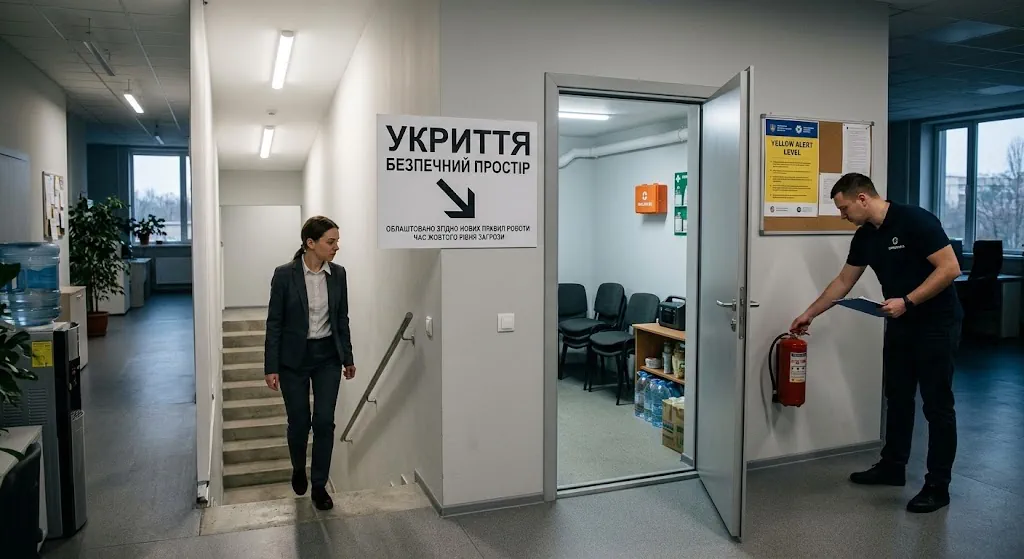 Облаштувати укриття до 4 грудня 2026 року: нові правила роботи бізнесу за жовтого рівня загрози